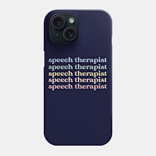 Speech Therapist Gift Retro Rainbow Speech Therapist Phone Case