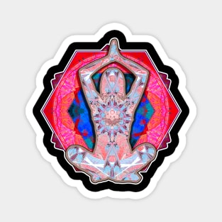 Yoga Patterns Red And Blue Magnet