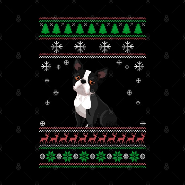 Cute Boston Terrier Dog Lover Ugly Christmas Sweater For Women And Men Funny Gifts by uglygiftideas