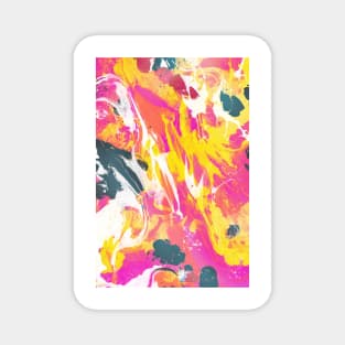 Phux and yellow psychedelic marble ink Magnet