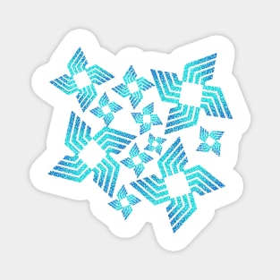 Blue Gradient Flower Pattern Magnet