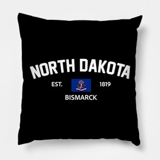 North Dakota Collegiate Preppy Pillow