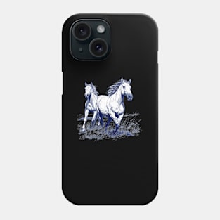 Beautiful Wild Horses Rider And Wild Horse Phone Case