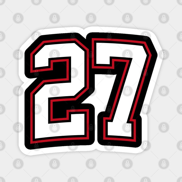 Number Twenty Seven 27 Magnet by cowyark rubbark