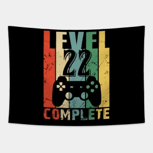 Vintage 22th Wedding Anniversary Level 22 Complete Video Gamer Birthday Gift Ideas Tapestry