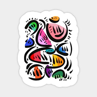 Abstract Dancing Tribal Lines Magnet