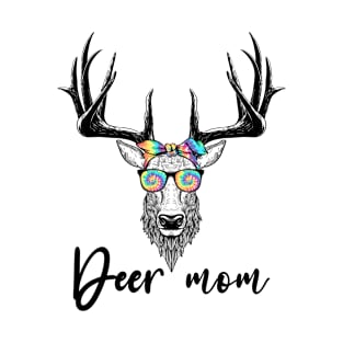 Deer Mom Tie Dye Bandana Sunglasses Mother's Day Animals T-Shirt