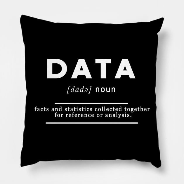 Data Definition Meaning White Edition Pillow by Clots