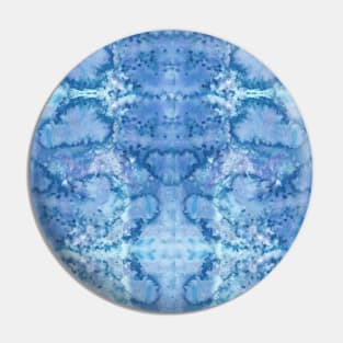 Shades of Blue Liquid Paint - Watercolor Rain Painting Mirror Pattern Pin