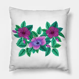 Colorful hibiscus flowers Pillow