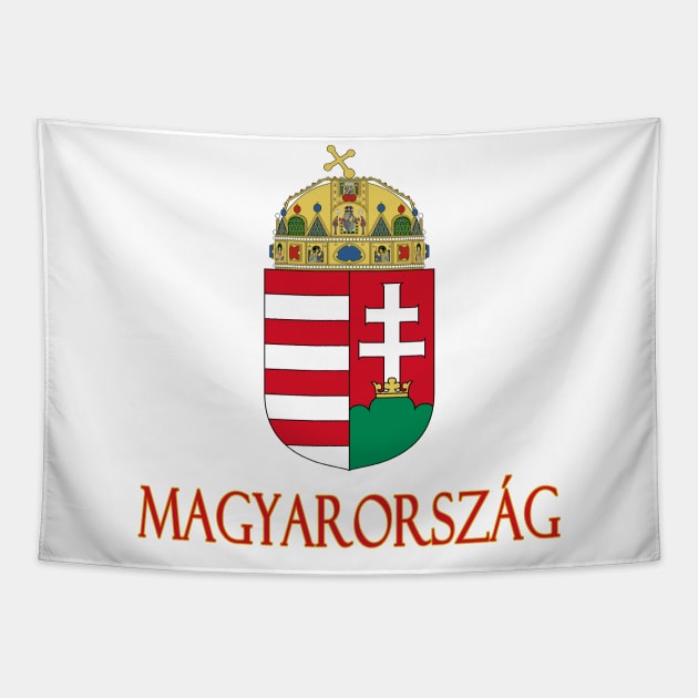 Hungary - Coat of Arms Design (Hungarian Text) Tapestry by Naves