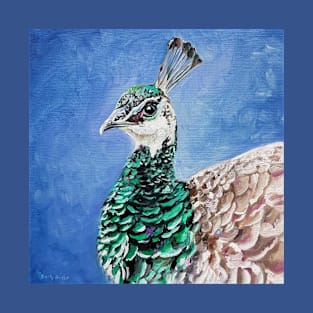 Peahen - painted bird portrait T-Shirt