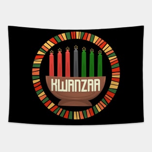 Kwanzaa Kinara Candle Logo Tapestry