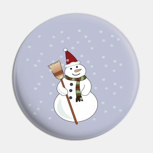 Christmas Snowman with Snowflakes Pin