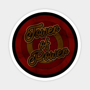 Circle Retro Tower Of Power Magnet