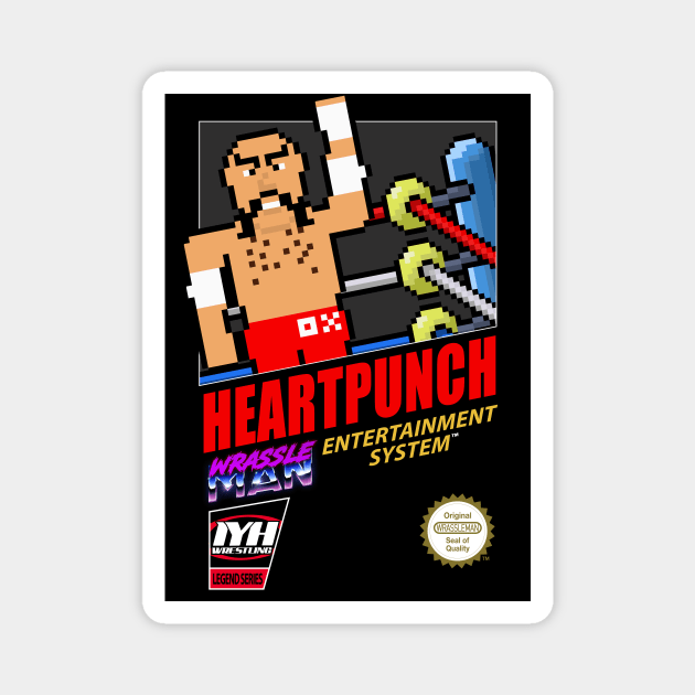 Wrassleman 8-Bit Retro Gaming Pro Wrestling: Heart Punch Magnet by IYHWrestling