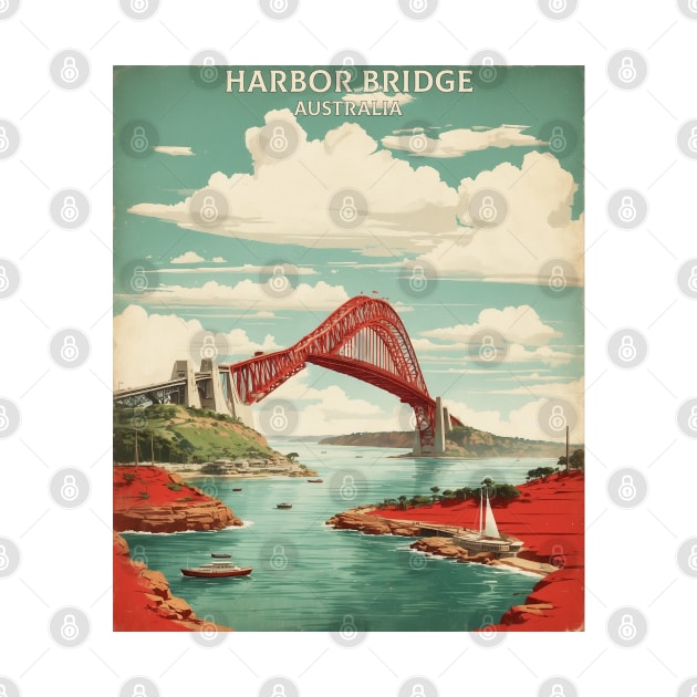 Harbor Bridge Australia Vintage Travel Poster Tourism by TravelersGems