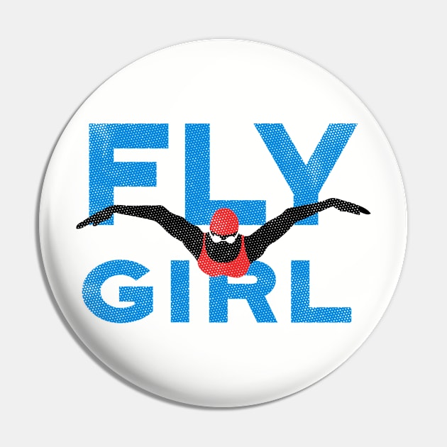 Fly Girl Womens Swimming Pin by atomguy