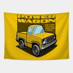 School Bus Yellow - Power Wagon (White Base) Tapestry