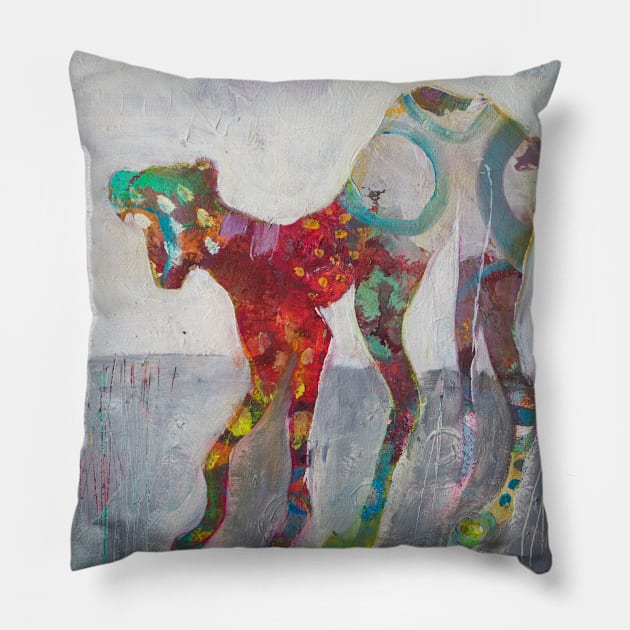 Colorful dog Pillow by Farbexzess