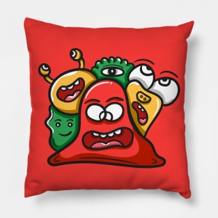 Monster Character Doodle Art Pillow