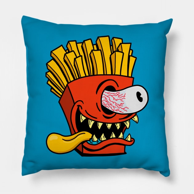 Fries monster Pillow by ogeraldinez