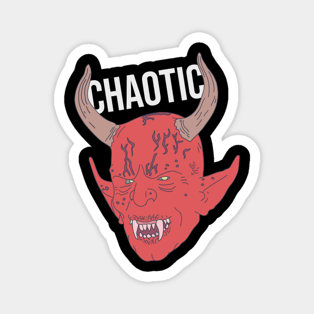 Chaotic Evil - Devil Chaotic Text - Roleplaying Magnet by DeWinnes