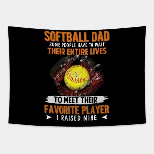 Funny softball dad for men softball dad i raised Tapestry