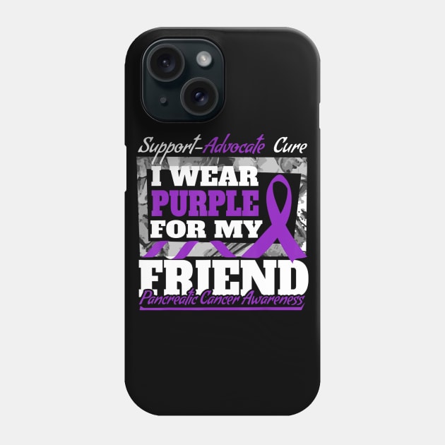 I Wear Purple For My Friend Pancreatic Cancer Aware Phone Case by LiFilimon