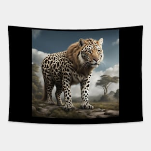 Graceful Leopard in Wildlife Habitat Tapestry