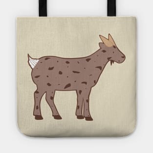 Chocolate Ice Cream Goat (brown background) Tote