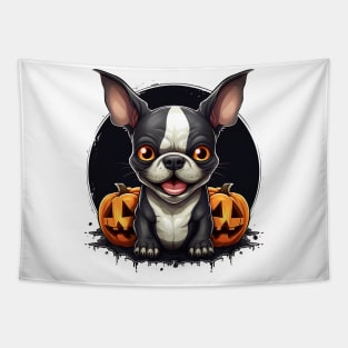 Halloween Boston Terrier Dog #2 Tapestry