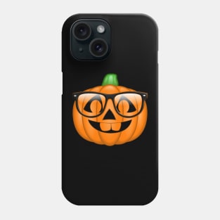 Nerdy Pumpkin Emoji Nerd Glasses Jack O Lantern Phone Case