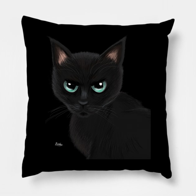 Angry cat Pillow by BATKEI