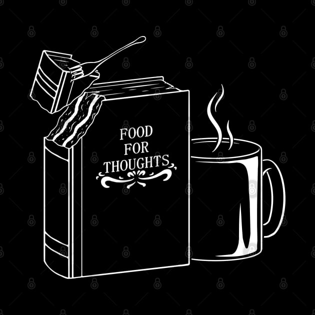 books are food for thoughts and coffee is food when you read by A Comic Wizard