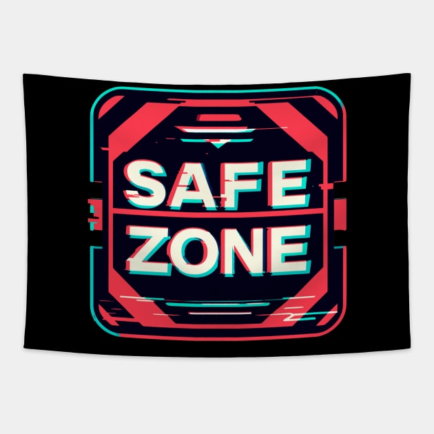 Safe zone Retro Gaming Glitch Tapestry by TomFrontierArt