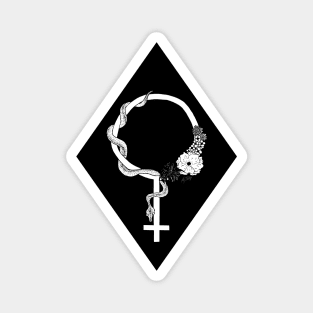 Feminine Symbol on black diamond Magnet