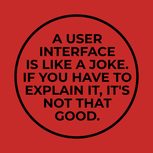 A user interface is like a joke by programming humor