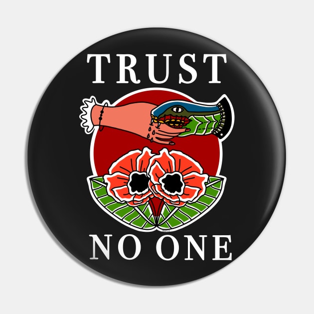 American Traditional Tattoo Trust No One Snake Pin by panco