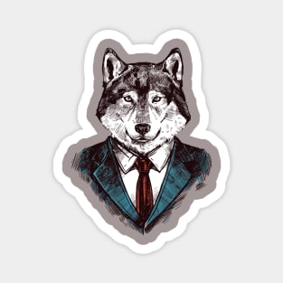 Hand drawn business wolf Magnet