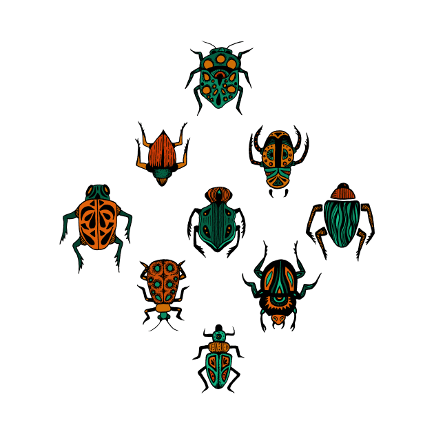 Beetle Pattern | Tropical Insects Pattern by InkHiveCreative