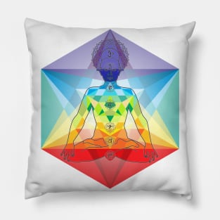 Geometric Man with the Colors of the Chakras Pillow