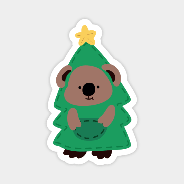 Cute Koala Dressed As a Christmas Tree Magnet by Random_stuff_420