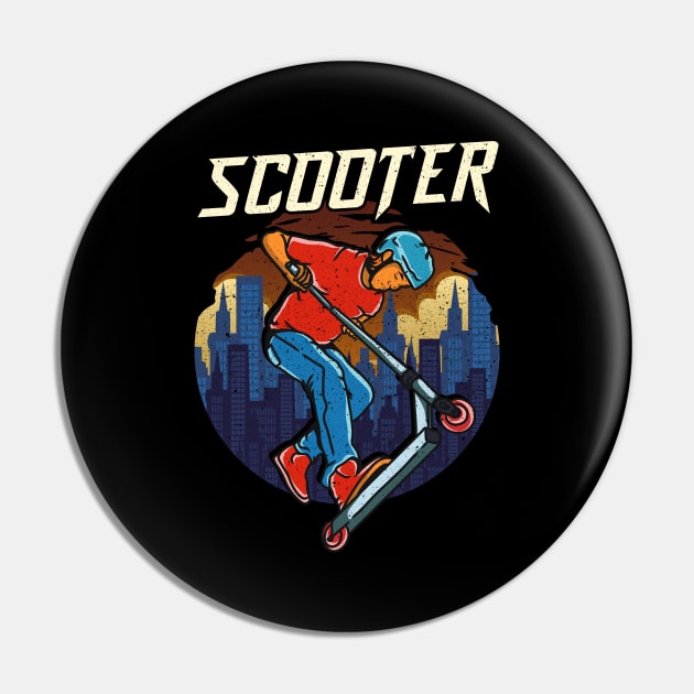 Cute & Funny Scooter Obsessed Scootering Pin by theperfectpresents