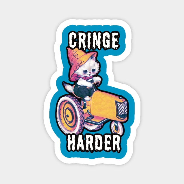 Cringe Harder Kitten Magnet by Hard Cringe