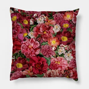 Scarlet Flowers Garden Pillow
