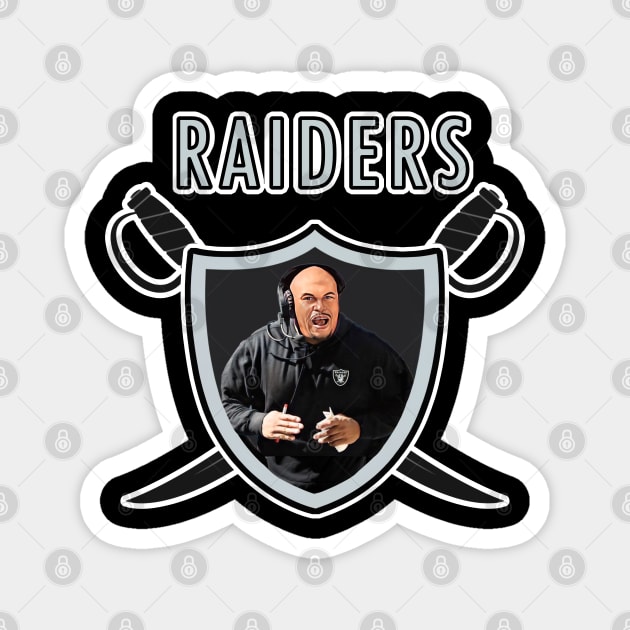 Las Vegas Raiders Coach AP Shield Magnet by Dysfunctional Tee Shop