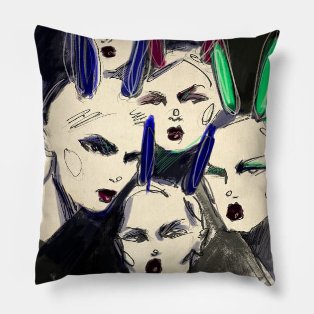 Bunnies Pillow by anadeestyle