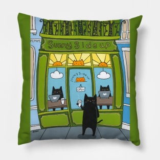 Sunny Side Up Cat Cafe Pillow