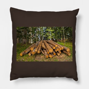 Logging in North East Italy Pillow